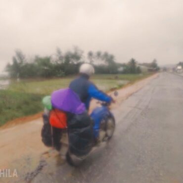 Arrastrando la moto...